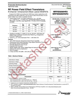 MRF8S9260HSR3 datasheet  